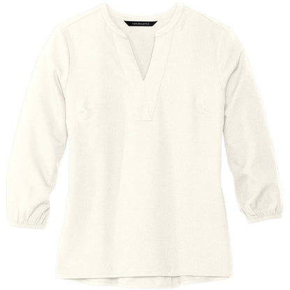 Mercer+Mettle Women's Stretch Crepe 3/4-Sleeve Blouse
